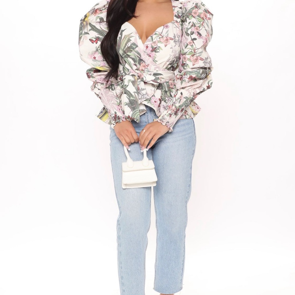 Puff Sleeve Wrap Top